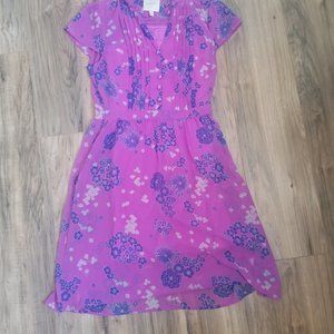 Modcloth Fuschia and Purple Floral A-Line Dress